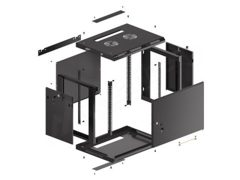 LANBERG SZAFA WISZĄCA RACK 19" 9U 600X450 DRZWI METALOWE CZARNA (FLAT PACK) WF01-6409-00B LANBERG SZAFA WISZĄCA RACK 19" 9U 600X450 DRZWI METALOWE CZARNA (FLAT PACK) WF01-6409-00B
