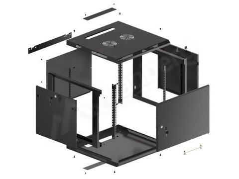 LANBERG SZAFA WISZĄCA RACK 19" 9U 600X600 DRZWI METALOWE CZARNA (FLAT PACK) WF01-6609-00B LANBERG SZAFA WISZĄCA RACK 19" 9U 600X600 DRZWI METALOWE CZARNA (FLAT PACK) WF01-6609-00B