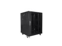 Szafa rack Lanberg FF01-6615-12B (15U; 19''; 848mm / 600mm / 600 mm; stojąca; Szklane; 800 kg; kolor czarny)