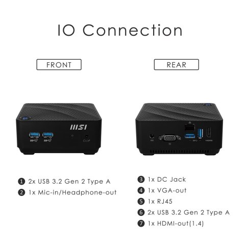 MSI Cubi N JSL-043EU Celeron N4500 4GB SSD128GB M.2 Win11 Pro Black MSI Cubi N JSL-043EU Celeron N4500 4GB SSD128GB M.2 Win11 Pro Black