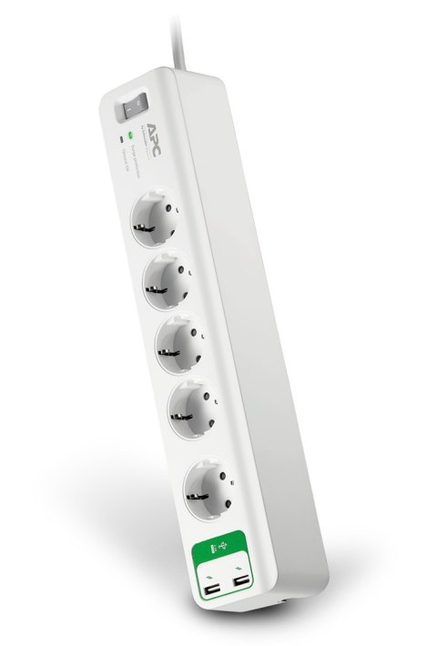 APC Essential SurgeArrest 5 outlets with 5V, 2.4A 2 port USB charger 230V Germany APC Essential SurgeArrest 5 outlets with 5V, 2.4A 2 port USB charger 230V Germany
