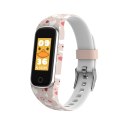 Dziecięca opaska fitness Denver BFK-312P różowo-biała