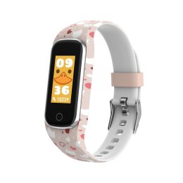 Dziecięca opaska fitness Denver BFK-312P różowo-biała