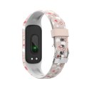 Dziecięca opaska fitness Denver BFK-312P różowo-biała