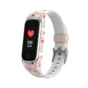 Dziecięca opaska fitness Denver BFK-312P różowo-biała