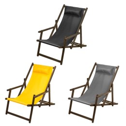 Leżak z podłokietnikiem i poduszką GreenBlue Premium GB283 czarny