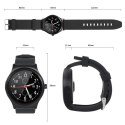 Smartwatch inteligentny zegarek RS100 NanoRS bluetooth krokomierz monitor snu pomiar tętna czarny