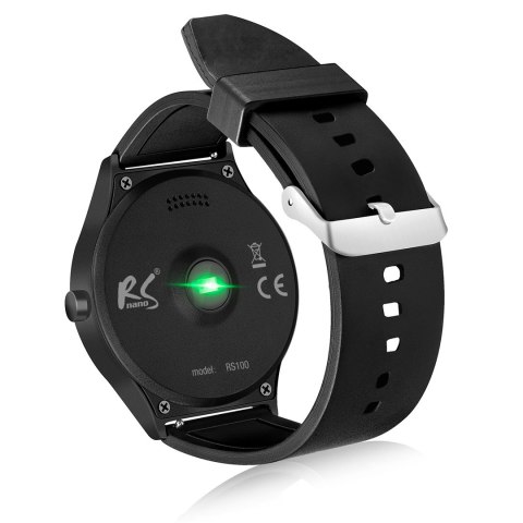 Smartwatch inteligentny zegarek RS100 NanoRS bluetooth krokomierz monitor snu pomiar tętna czarny Smartwatch inteligentny zegarek RS100 NanoRS bluetooth krokomierz monitor snu pomiar tętna czarny
