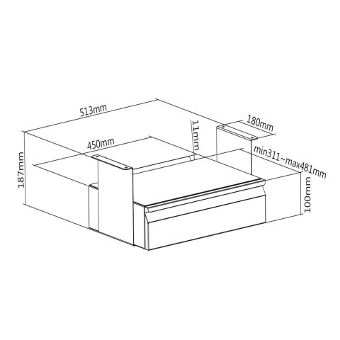 MACLEAN SZUFLADA ERGONOMICZNA PODBIURKOWA CZARNA ORGANIZER MAX 5KG MC-875 MACLEAN SZUFLADA ERGONOMICZNA PODBIURKOWA CZARNA ORGANIZER MAX 5KG MC-875