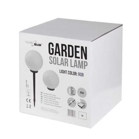 Solarna lampa GreenBlue, wolnostojąca, ogrodowa, kula 25x25x58cm, RGB LED, GB165 Solarna lampa GreenBlue, wolnostojąca, ogrodowa, kula 25x25x58cm, RGB LED, GB165