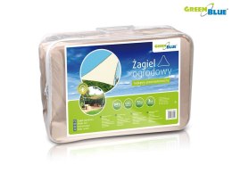 Żagiel ogrodowy zacieniacz UV poliester 5m trójkąt GreenBlue GB502 kremowy hydrofobowa powierzchnia