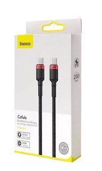 CABLE USB TO USB-C 2M/RED/BLACK CATKLF-AL91 BASEUS CABLE USB TO USB-C 2M/RED/BLACK CATKLF-AL91 BASEUS