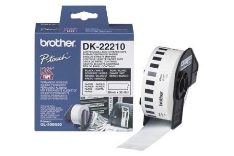 DK CONTINUOUS LABELS WHITE/F/ QL-500/550 PAPER 30.48M 29MM DK CONTINUOUS LABELS WHITE/F/ QL-500/550 PAPER 30.48M 29MM