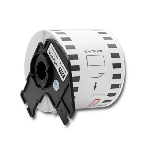 Qoltec Taśma do BROTHER DK-22205 | 62mm x 30.48m | Biała/ Czarny nadruk | Rolka z uchwytem Qoltec Taśma do BROTHER DK-22205 | 62mm x 30.48m | Biała/ Czarny nadruk | Rolka z uchwytem