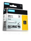 RHINO TAPE VINYL 9MM/5.5M/BLACK ON WHITE