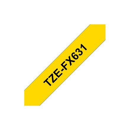 TZE-FX631 LAMINATED TAPE 12 MM/BLACK ON YELLOW / FLEXI-TAPES TZE-FX631 LAMINATED TAPE 12 MM/BLACK ON YELLOW / FLEXI-TAPES