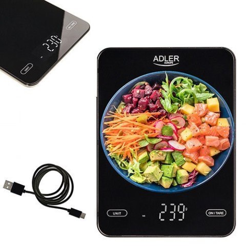 Waga kuchenna 10kg ładowana przez USB Adler Waga kuchenna 10kg ładowana przez USB Adler