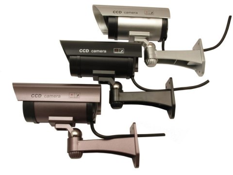 Atrapa kamery tubowej, diody IR LED, srebrna, IR1100S Atrapa kamery tubowej, diody IR LED, srebrna, IR1100S