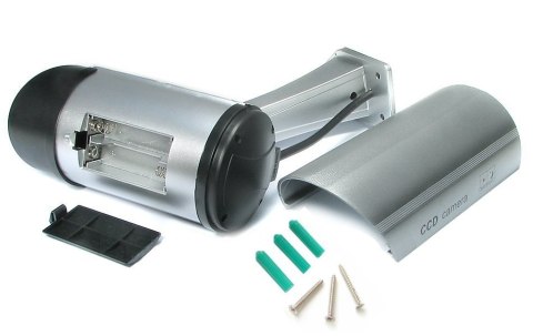 Atrapa kamery tubowej, diody IR LED, srebrna, IR1100S Atrapa kamery tubowej, diody IR LED, srebrna, IR1100S
