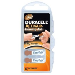 Duracell | A312/DA312/ZL312 | Ogniwa cynkowo-powietrzne | 6 szt.