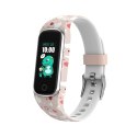 Dziecięca opaska fitness Denver BFK-312P różowo-biała