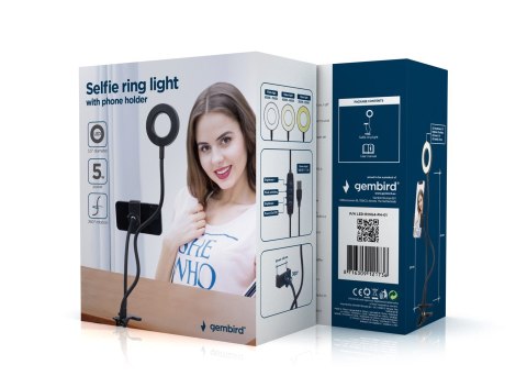MOBILE ACC SELFIE RING&HOLDER/LED-RING4-PH-01 GEMBIRD MOBILE ACC SELFIE RING&HOLDER/LED-RING4-PH-01 GEMBIRD