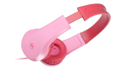 Motorola | Przewodowe słuchawki dla dzieci | Moto JR200 | Nauszny Wbudowany mikrofon | Nauszne | Wtyczka 3,5 mm | Różowy