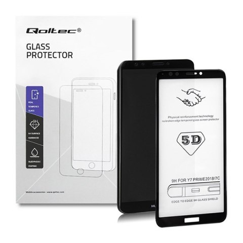 Qoltec Hartowane szkło ochronne PREMIUM do Huawei Y7 Prime | 5D | CZARNE Qoltec Hartowane szkło ochronne PREMIUM do Huawei Y7 Prime | 5D | CZARNE