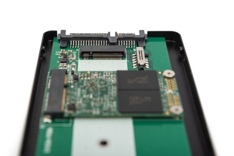 Adapter na dysk SATA HDD 2,5" M.2/mSATA3,6 Gbit/s, zapis do 520 MB/s aluminiowa Adapter na dysk SATA HDD 2,5" M.2/mSATA3,6 Gbit/s, zapis do 520 MB/s aluminiowa