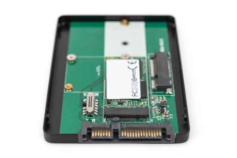 Adapter na dysk SATA HDD 2,5" M.2/mSATA3,6 Gbit/s, zapis do 520 MB/s aluminiowa Adapter na dysk SATA HDD 2,5" M.2/mSATA3,6 Gbit/s, zapis do 520 MB/s aluminiowa