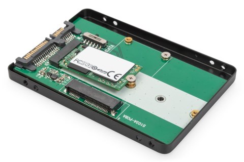 Adapter na dysk SATA HDD 2,5" M.2/mSATA3,6 Gbit/s, zapis do 520 MB/s aluminiowa Adapter na dysk SATA HDD 2,5" M.2/mSATA3,6 Gbit/s, zapis do 520 MB/s aluminiowa