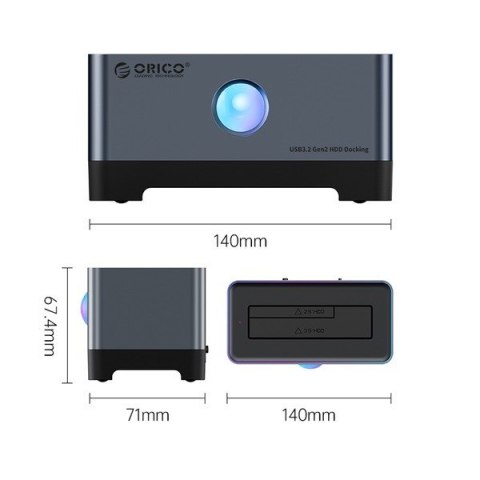ORICO STACJA DOKUJĄCA DYSKI SATA 2,5/3,5" USB-C 6GBPS ORICO STACJA DOKUJĄCA DYSKI SATA 2,5/3,5" USB-C 6GBPS