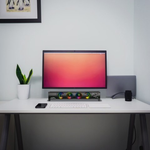 Głośniki komputerowe soundbar Audiocore 3Wx2, LED, USB 5v, wejście liniowe, AC955 Głośniki komputerowe soundbar Audiocore 3Wx2, LED, USB 5v, wejście liniowe, AC955