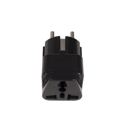 Adapter gniazdo UK Maclean, na wtyk EU, uniwersalny, czarny, MCE155