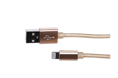 Extralink | Kabel ze złączem Lightning | do smartphonów IPHONE, maks. prąd 2A, wzmocniony oplotem, długość 1m, złoty Extralink | Kabel ze złączem Lightning | do smartphonów IPHONE, maks. prąd 2A, wzmocniony oplotem, długość 1m, złoty
