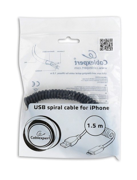 KABEL LIGHTING USB2 1.5M SPIRAL CC-LMAM-1.5M GEMBIRD KABEL LIGHTING USB2 1.5M SPIRAL CC-LMAM-1.5M GEMBIRD