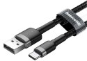 KABEL USB-A -> USB-C Baseus Cafule CATKLF-AG1 50cm 3A QC 3.0 CZARNO-SZARY W NYLONOWYM OPLOCIE