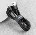 KABEL USB-A -> USB-C Baseus Cafule CATKLF-AG1 50cm 3A QC 3.0 CZARNO-SZARY W NYLONOWYM OPLOCIE