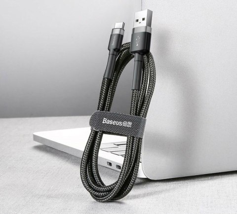 KABEL USB-A -> USB-C Baseus Cafule CATKLF-AG1 50cm 3A QC 3.0 CZARNO-SZARY W NYLONOWYM OPLOCIE KABEL USB-A -> USB-C Baseus Cafule CATKLF-AG1 50cm 3A QC 3.0 CZARNO-SZARY W NYLONOWYM OPLOCIE