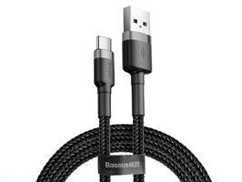 KABEL USB-A -> USB-C Baseus Cafule CATKLF-AG1 50cm 3A QC 3.0 CZARNO-SZARY W NYLONOWYM OPLOCIE KABEL USB-A -> USB-C Baseus Cafule CATKLF-AG1 50cm 3A QC 3.0 CZARNO-SZARY W NYLONOWYM OPLOCIE