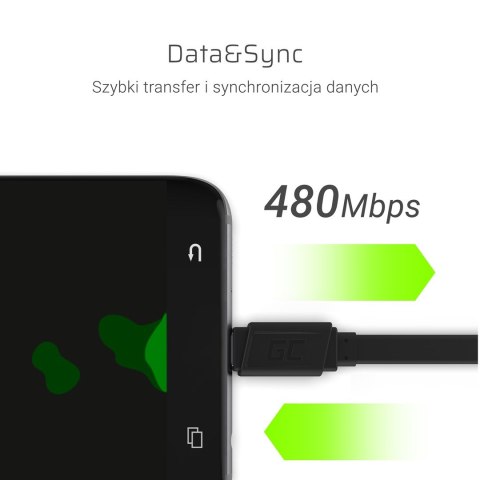 KABEL USB-A -> USB-C Green Cell Matte 25cm ULTRA CHARGE QUICK CHARGE 3.0 KABGC03 KABEL USB-A -> USB-C Green Cell Matte 25cm ULTRA CHARGE QUICK CHARGE 3.0 KABGC03
