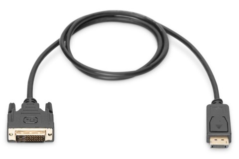 Kabel DP/DVI-D (24+1) M/M z zatrzaskiem czarny 2m Displayport 1080p 60Hz FHD Kabel DP/DVI-D (24+1) M/M z zatrzaskiem czarny 2m Displayport 1080p 60Hz FHD