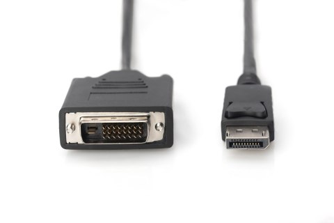 Kabel DP/DVI-D (24+1) M/M z zatrzaskiem czarny 2m Displayport 1080p 60Hz FHD Kabel DP/DVI-D (24+1) M/M z zatrzaskiem czarny 2m Displayport 1080p 60Hz FHD