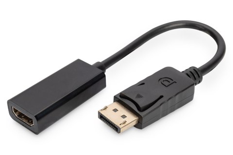Kabel DP/HDMI A M/Ż z zatrzaskiem czarny 0,15m Displayport 1080p 60Hz FHD Kabel DP/HDMI A M/Ż z zatrzaskiem czarny 0,15m Displayport 1080p 60Hz FHD