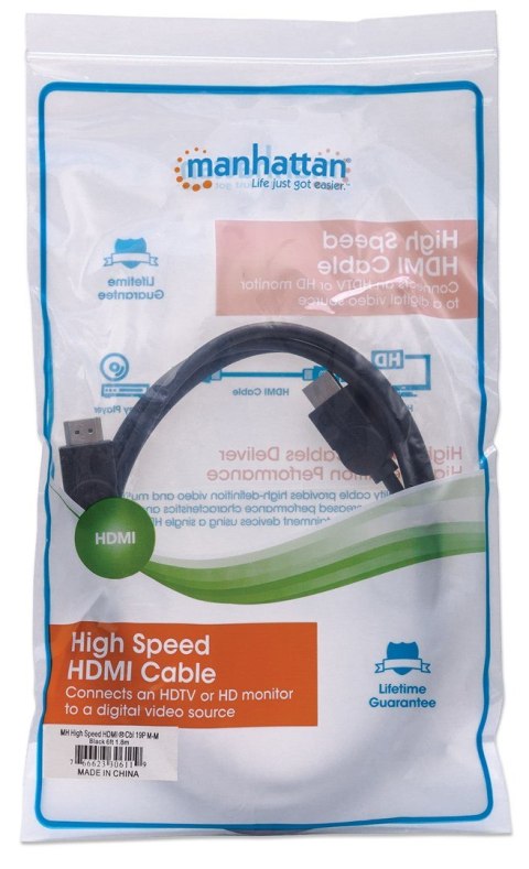 Kabel HDMI-HDMI 2m 4K*30Hz M/M Ekranowany Manhattan Kabel HDMI-HDMI 2m 4K*30Hz M/M Ekranowany Manhattan