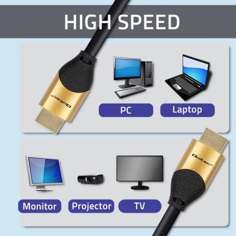 Kabel HDMI M/M, v2.1 Ultra high speed 8K Qoltec (5m) Kabel HDMI M/M, v2.1 Ultra high speed 8K Qoltec (5m)