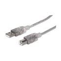 Kabel USB 2.0 AM-BM 5m do Drukarki Srebrny Ekranowany