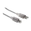 Kabel USB 2.0 AM-BM 5m do Drukarki Srebrny Ekranowany