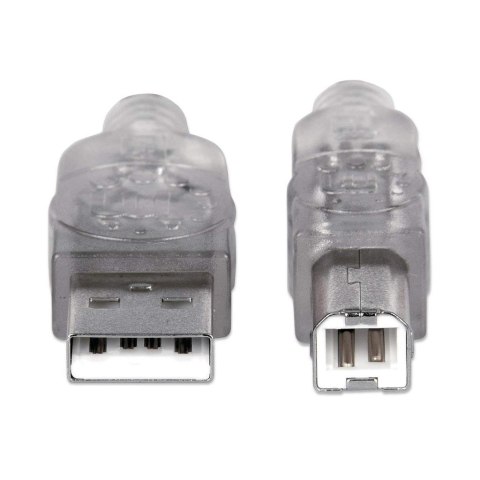 Kabel USB 2.0 AM-BM 5m do Drukarki Srebrny Ekranowany Kabel USB 2.0 AM-BM 5m do Drukarki Srebrny Ekranowany