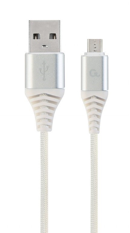 Kabel USB 2.0 (AM/microUSB M) 2m oplot tekstylny biały Gembird Kabel USB 2.0 (AM/microUSB M) 2m oplot tekstylny biały Gembird